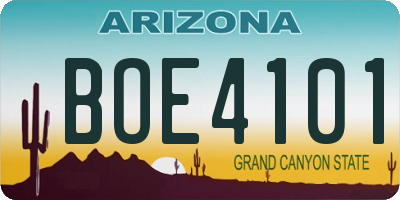 AZ license plate BOE4101