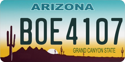 AZ license plate BOE4107
