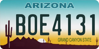 AZ license plate BOE4131