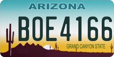 AZ license plate BOE4166