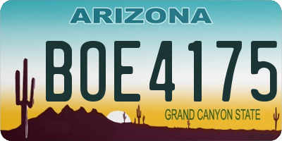AZ license plate BOE4175