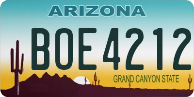 AZ license plate BOE4212