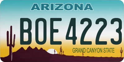 AZ license plate BOE4223