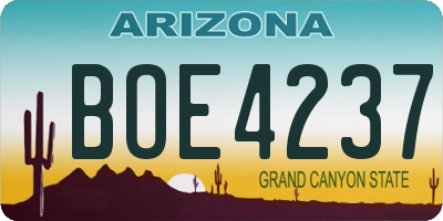 AZ license plate BOE4237