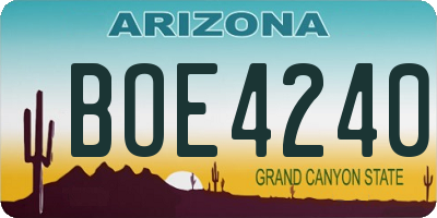AZ license plate BOE4240