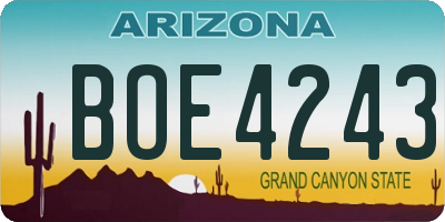 AZ license plate BOE4243