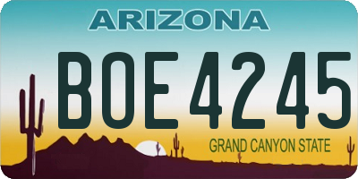 AZ license plate BOE4245