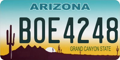 AZ license plate BOE4248