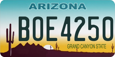 AZ license plate BOE4250