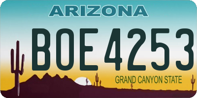 AZ license plate BOE4253