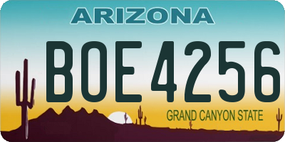 AZ license plate BOE4256