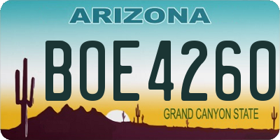 AZ license plate BOE4260