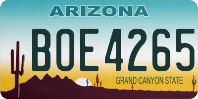 AZ license plate BOE4265