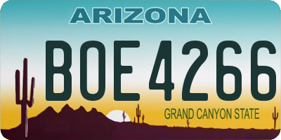 AZ license plate BOE4266