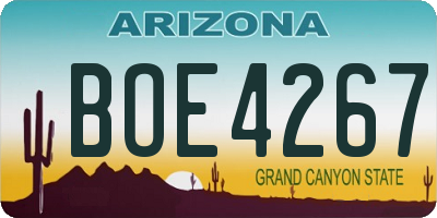 AZ license plate BOE4267