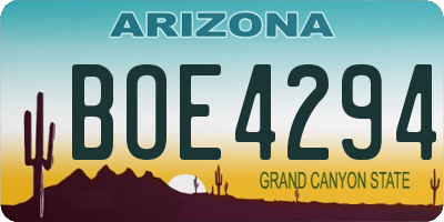 AZ license plate BOE4294