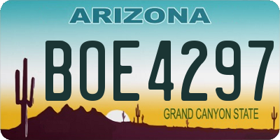 AZ license plate BOE4297