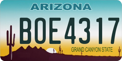AZ license plate BOE4317