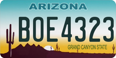 AZ license plate BOE4323
