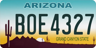 AZ license plate BOE4327