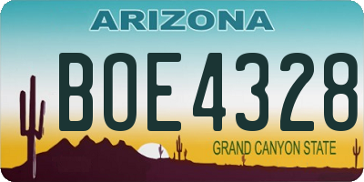 AZ license plate BOE4328