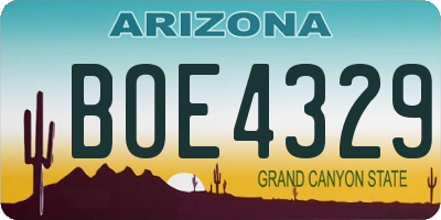AZ license plate BOE4329