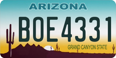 AZ license plate BOE4331