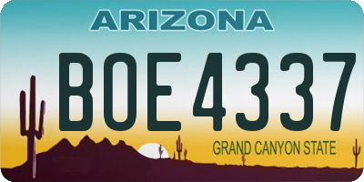 AZ license plate BOE4337