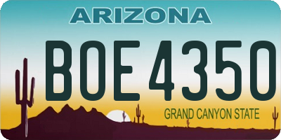 AZ license plate BOE4350
