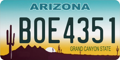 AZ license plate BOE4351