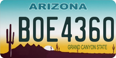 AZ license plate BOE4360