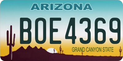 AZ license plate BOE4369