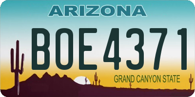 AZ license plate BOE4371
