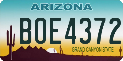 AZ license plate BOE4372