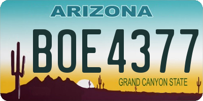 AZ license plate BOE4377