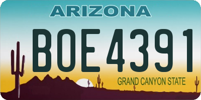AZ license plate BOE4391