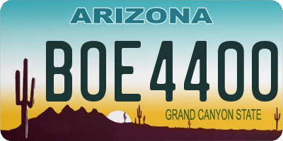 AZ license plate BOE4400