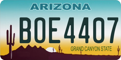 AZ license plate BOE4407