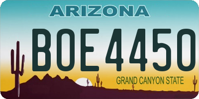 AZ license plate BOE4450