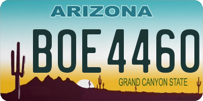 AZ license plate BOE4460