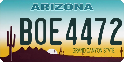 AZ license plate BOE4472