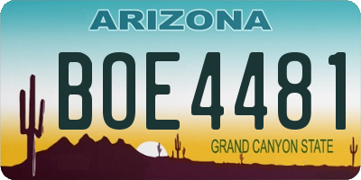 AZ license plate BOE4481