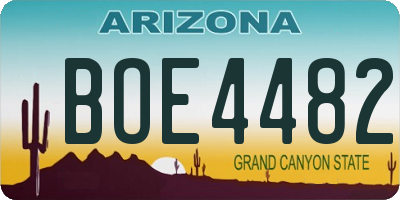 AZ license plate BOE4482
