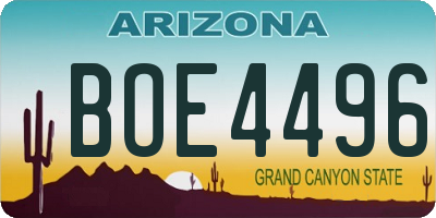AZ license plate BOE4496