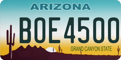 AZ license plate BOE4500