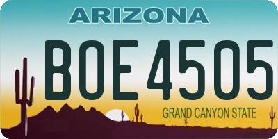 AZ license plate BOE4505