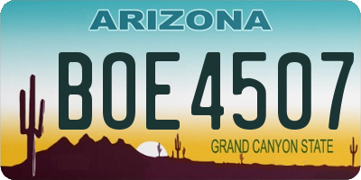 AZ license plate BOE4507