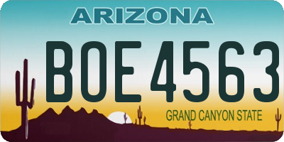 AZ license plate BOE4563