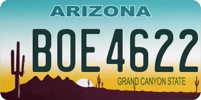 AZ license plate BOE4622