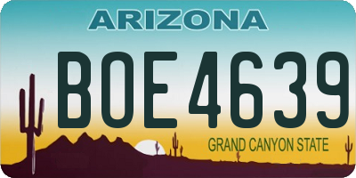 AZ license plate BOE4639